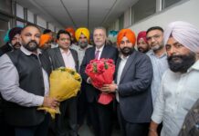 GURSHARAN CHHINA ASSUMES CHARGE AS CHAIRMAN PUNJAB HEALTH SYSTEMS CORPORATION IN PRESENCE OF DR. BALBIR SINGH